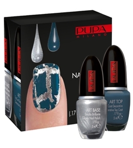 nail art kit silver grey blue